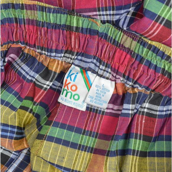 Vintage 90s Colorful Plaid Cotton Bermuda Shorts size M L - Picture 8 of 8